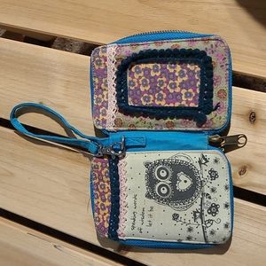 Natural life zip owl wallet
